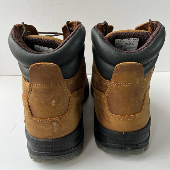 HYTEST Men's 6" Admiral Waterproof Steel Toe Work Boot Tan - K43501 size 15 - Picture 4 of 10